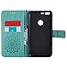 A-slim Google Pixel XL Wallet Case, (TM) Sun Pattern Embossed PU Leather Magnetic Flip Cover Card Holders & Hand Strap Wallet Purse Case for Google Pixel XL - Green