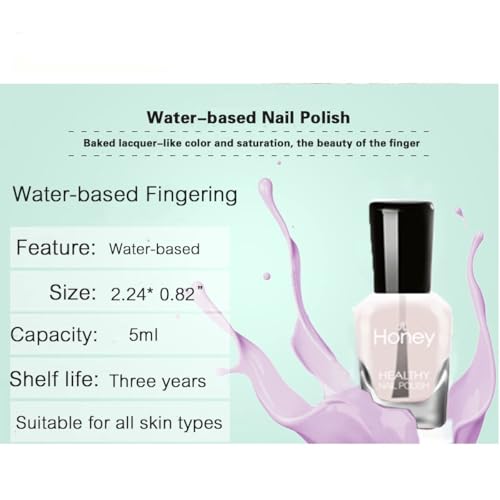 LBOYLOVE® 10 Pcs Easy Peel Off Nail Polish Set, Easy Peel Off & Quick Dry Nail Polish, Organic Water Based Non Toxic Nail Polish for Women and Teens (5ml)