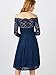 JUSOE Women's Vintage Lace Dress Sexy Long Sleeves Cocktail Formal Dresses for Wedding Bridesmaid Party Navy Blue Small US 2-4