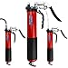 Bravex Grease Gun - Heavy Duty Pistol Grip Grease Gun Set 14oz with 18 Inch Flex Hose,7000 PSI Red