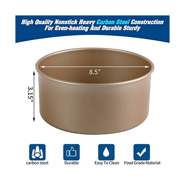 Zoymensu Round Cake Pan8 inch Non-Stick Coating/Easy Release/Removable Bottom Professional Bakeware,Suitable for Oven…