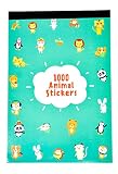 Fidelium Favors 1000 Animal Stickers for Kids, Teachers, Rewards Or Scrapbooking - Sticker Book Includes 25 Tear Away Sticker Sheets with Over 240 Unique Designs of Kawaii Cute Animal Stickers