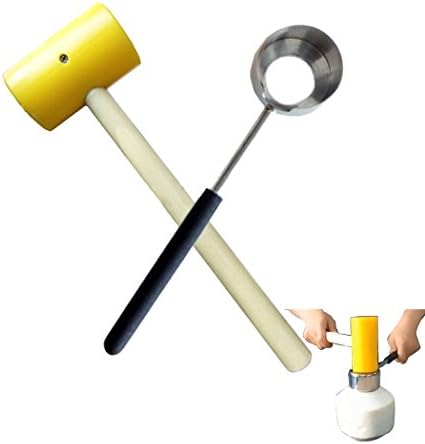 Coconut Opener Set Coco Coror with Hammer Opening Utensil for Young Coconuts Supper Safe for Men and Women Easy Comfortable (yellow Hammer Opener Set)