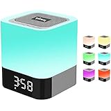 Pakway All-in-one Bluetooth Speaker with Multicolor Night Light Lamp, Alarm Clock, Hands-free Calls,MP3 Player Function (White Plus)