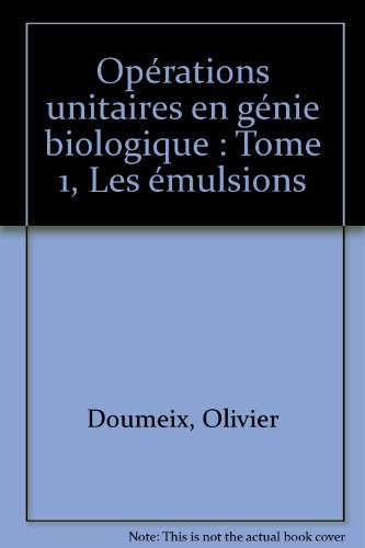 Opérations unitaires en génie biologique