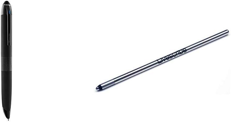 Livescribe 3 Smartpen, Black Edition &3 Ink Cartridge Refills, Black, Medium Point, 8 pack