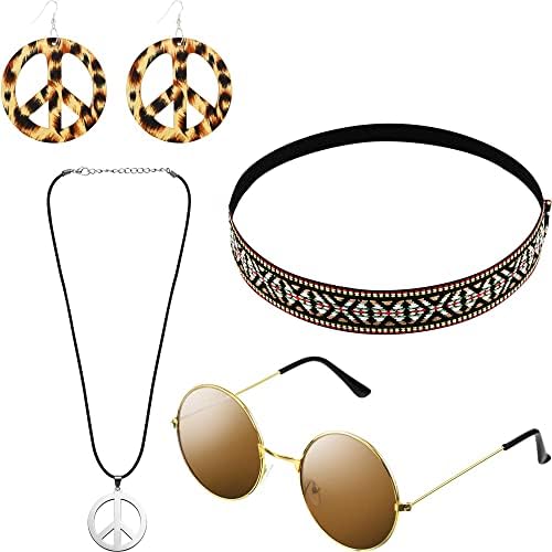 Amazon.com: WILLBOND 4 Pcs 70s Accessories Women 60s Hippie  display picture 1