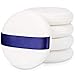 5Pcs Loose powder Puff, HNYYZL 3.15 Inch Ultra Soft Velour Smooth Makeup Powder Puffs With Ribbon Band Handle for Face Makeup, Foundation Powder