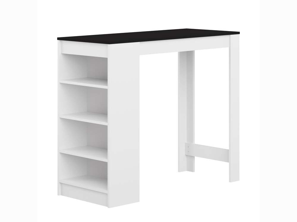 TEMAHOME Aravis Bar Table Kitchen Table, Black and White, 50 x 115 x 102.7 cm