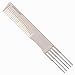 HYOUJIN 615 Ivory White 5 Metal Prong Styling Comb,180℃ Heat Resistant,Gripper Comb Lift Teasing Comb with Stainless Steel Lift for backcombing hair styling
