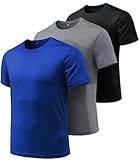 ATHLIO Men's Quick-Dri Fit Tee (Pack of 3) 100% Full Refund Assurance Performance Short Sleeve Mesh Top Crew Athletic T-Shirts CTS10