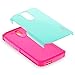 HTC Desire 526 Case, RANZ Hot Pink with Aqua Blue Hard Impact Dual Layer Shockproof Bumper Case For HTC Desire 526