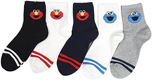 Customonaco Women's Cool Animal Fun Crazy Socks (Elmo 5 Pairs)
