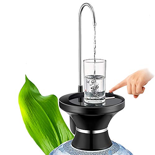Mother's Day Black Water Bottle Dispenser Pump Automatic Electric Drinking Water Jug Pump for 1-5 Gallon Jug- USB Rechargeable Li-ion - Ultra-Hygienic BPA-Free Water Kettle Dispenser Portable for Home,Kitchen,Outdoor Camping