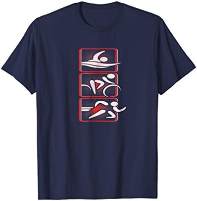 Mens Swim Bike Run Triathlon T-Shirt Medium Navy