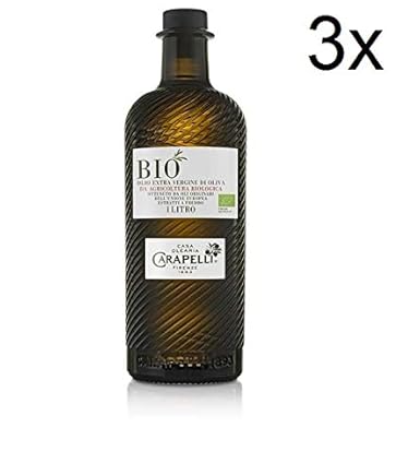 3x Carapelli Bio Extra Natives Olivenöl 1L olio extravergine di oliva nativ