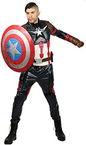 Nexthops Costume Avengers Endgame Captain America Steve Rogers Cosplay Full Set 5PCS in Leather Accessory Halloween Carnival per Unsiex Adulti