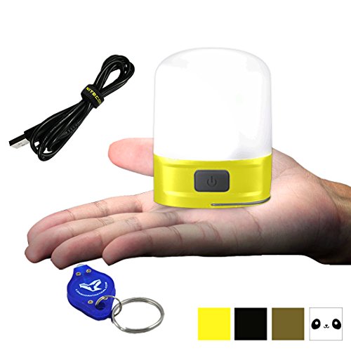 NITECORE LR10 250 Lumen USB Rechargeable Ultra Compact Multi-Purpose Lantern w/ Built-in Battery Ultra includes Lumen Tactical Backup Emergency Keychain Light - Available in 4 Styles (Yellow)
