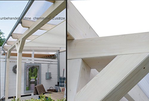 solidBASIC mit VSG GLAS 300 x 250 cm - Terrassenüberdachung Leimholz + Glasdach Verbundsicherheitsglas - Unbehandelt… – Bild 3