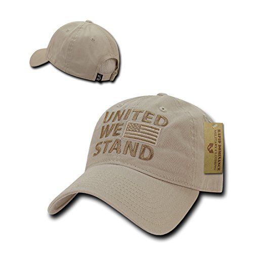 RapDom Polo Style American Pride Flag Baseball Caps United We Stand Khaki