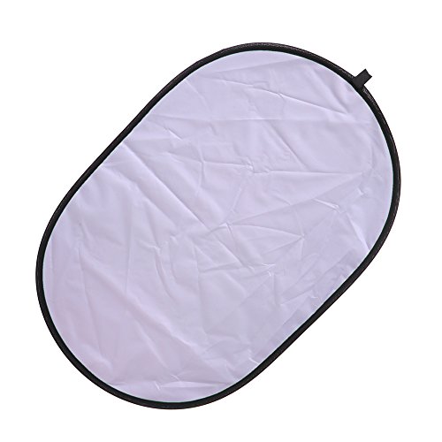 Collapsible 2 in 1 Oval Reflector 24 x 36 inch (60 x 90cm) Soft Box Lighting Photo Photography Video Studio Silver White Reflectors Disc - Thumbnail 2