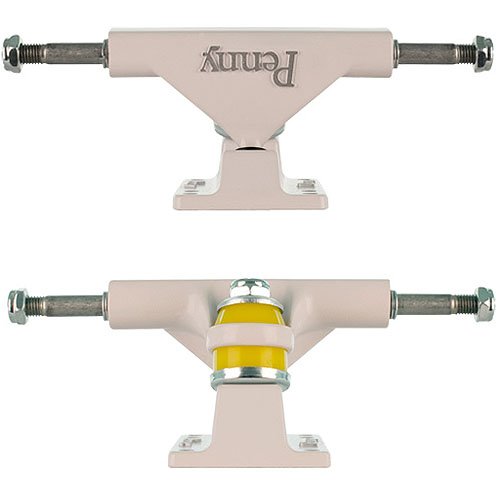 Penny 2-Set Nickel Skateboard Trucks - White/Size 4"