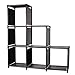 Wishwill Cube Storage Organizer, 6 Cube Modular Shelves Storage Organizer, DIY Closet Storage Rack for Books Clothes Toys Shoes Arts(Black)