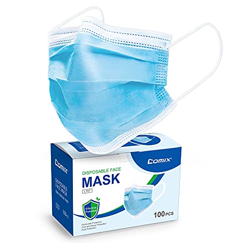 Comix Disposable Face Masks With 3 Layer Adult Masks L707 Pack Of 100 
