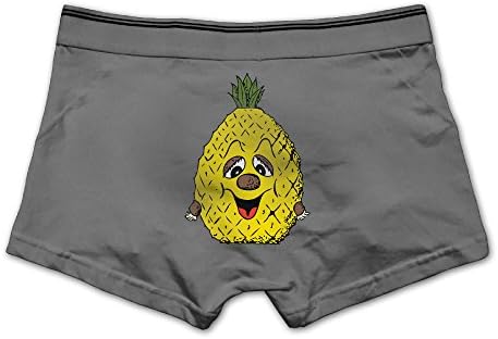 Louisa Men's Pineapple Face Boxer Briefs Underwear Modern Cotton Trunk M Ash