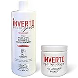 Complex Brazilian Keratin Hair Blowout Treatment Formaldehyde Free with Inverto 1000ml Includes 500ml Mask Straighten Repair and Smooth Hair by Keratin Research Queratina Keratina Brasilera