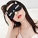 Sleep Mask 2 Pack, Natural Silk Sleep Mask Blackout Cat Eye Mask, 3D Contoured Eye Covers, with Adjustable Straps for Women, Men, Travel, Nap, Shift Work