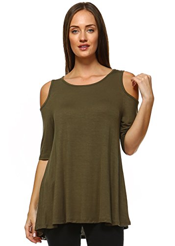 Cold shoulder tops for women aline swing tunic tops for leggings …