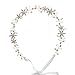 SWEETV Rhinestone Wedding Headband Hair Vine Headpieces Silver Birdal Hair Accessories for Brides