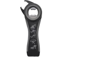 5 in 1 Multi Function Bottle Opener Stainless Steel Plastic Can Beer Opener Kitchen Non-Slip Beer Lid Twist Off Jar Can Opene