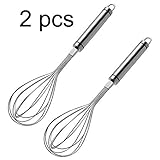Lyxa SR 2pcs 12-inch 304 Stainless Steel Balloon Whisk Set Kitchen Wire Whisk (2 Pack)