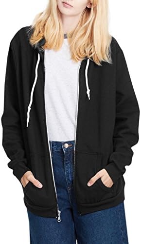 3LC PREMIUM Womens Active Solid Soft Fleece Zip Up Sweater Jacket with Hoodie