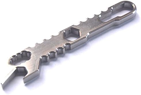 EDC All In One Multi Combo Wrench Tool Titanium Alloy SAE &amp; Metric Pocket Survival Tool Titanium
