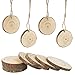 CEWOR Natural Wood Slices 68pcs 1.6-2 Inches Crafts Christmas Ornaments Craft Wood kit Unfinished Predrilled Wooden Circles for Christmas DIY Arts Rustic Wedding Decoration