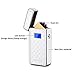 USB Rechargeable Electric Dual Arc Lighter Windproof Coil Lighter with LED Screen-Silver