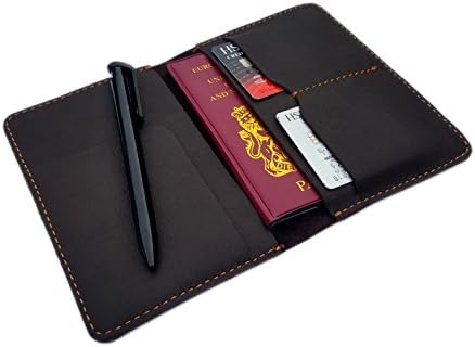 Handmade Genuine Leather Passport Holder (Dark Brown)