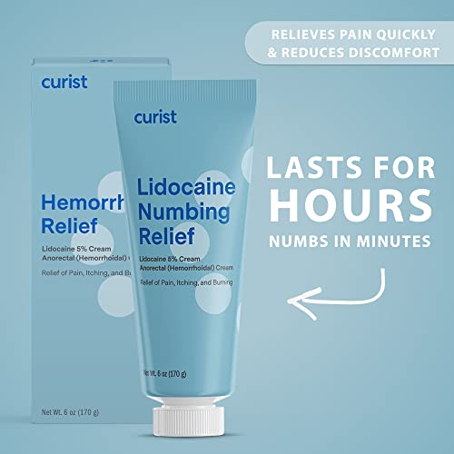 Curist Lidocaine Cream 5 Maximum Strength Hemorrhoids Treatment 6 oz
