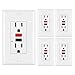 [5 Pack] BESTTEN 15A GFCI Outlet, Tamper Resistant GFI Receptacle, Ground Fault Circuit Interrupter with Wall Plate, ETL Certified, White