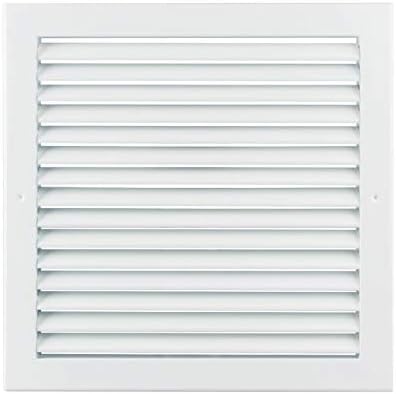 LBG Products Aluminum White Sidewall and Cieling Return Air Grille.45°Air Flow for HVAC System (12"W X 12"H)