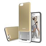Slider 3-Layer TPU and PC Slim Bumper Wallet Case with Card Slot for iPhone 6s Plus / 6 Plus - Gold