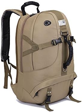 Elveest Multifunctional Unisex 40L Waterproof Hiking Daypack Camping Backpack Travel Trekking Mountaineer Rucksacks School Bag -Khaki