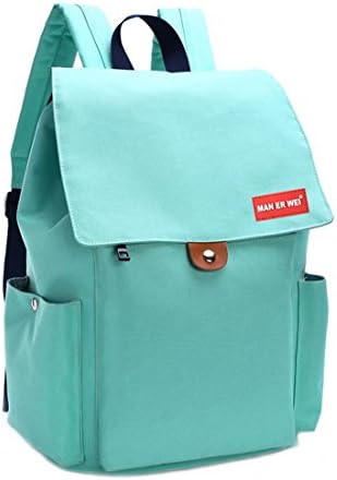Solid Oxford School Backpack Laptop College Student Rucksack Shoulder Bag for Teenages (Mint Green)