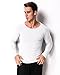 MODCHOK Men's T-Shirts Long Sleeve Tee Crewneck Sweatshirt Conton Lightweight Top White S