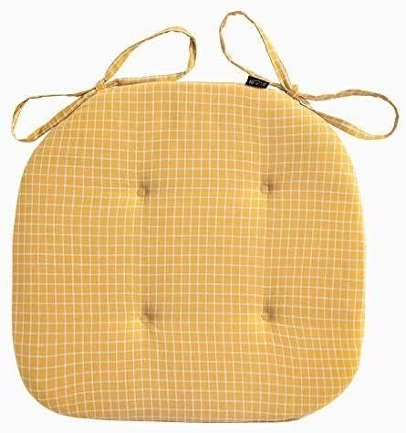 Zhxy Chair Seat Pads Cushions With Ties D Shaped Sponge Chair Pads Car Seating Back Pad For Garden Patio Kitchen Dining Chairs 42x40x2cm Set Of 4 Yellow Chairs Tsunamicompany Garden Outdoors