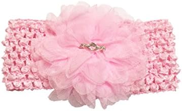 Comfortable Baby Girl's Party Pink Flower Crown Headbands Elastic hairband