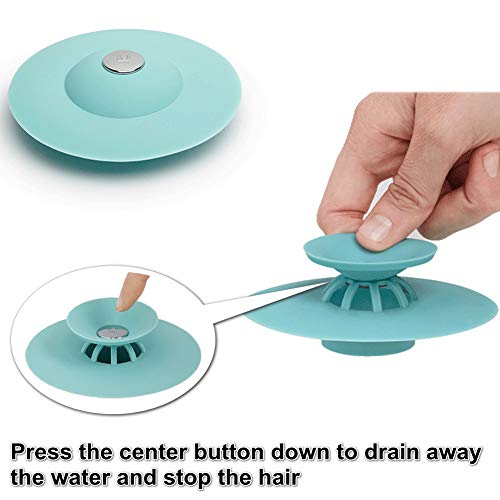 5 Pack Shower Drain Stopper - Silicone Bathtub Drain Stopper Hair Trap Hair Catcher Bathtub Drain Strainers Protectors Cover for Floor Laundry Kitchen and Bathroom - Thumbnail 3